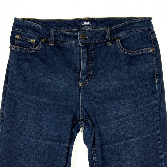 Chaps Jeans Womens 10 (30x28) Daniella Curvy Fit Straight Blue Stretch Denim - Picture 3 of 14